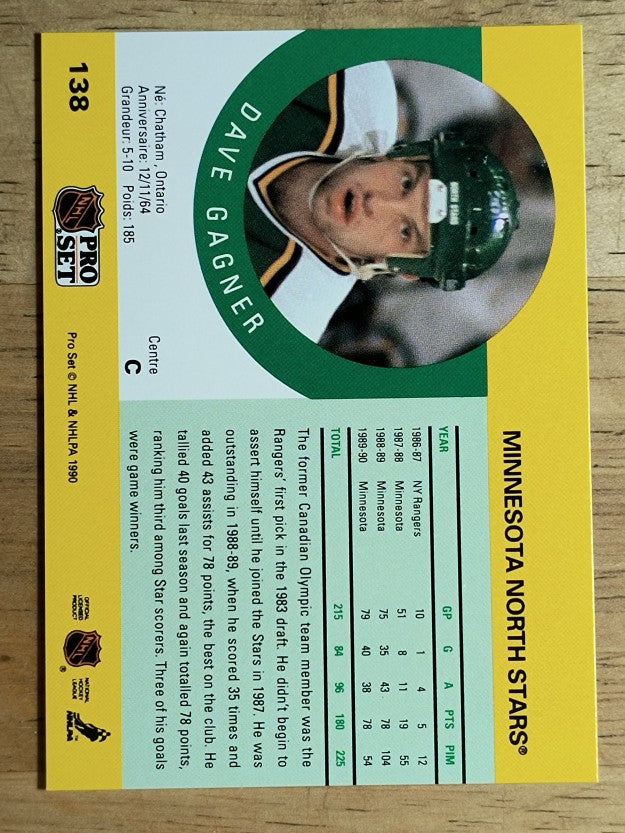 1990-91 Pro Set #138 Dave Gagner
