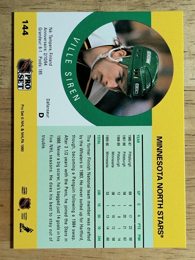 1990-91 Pro Set #144 Ville Siren RC