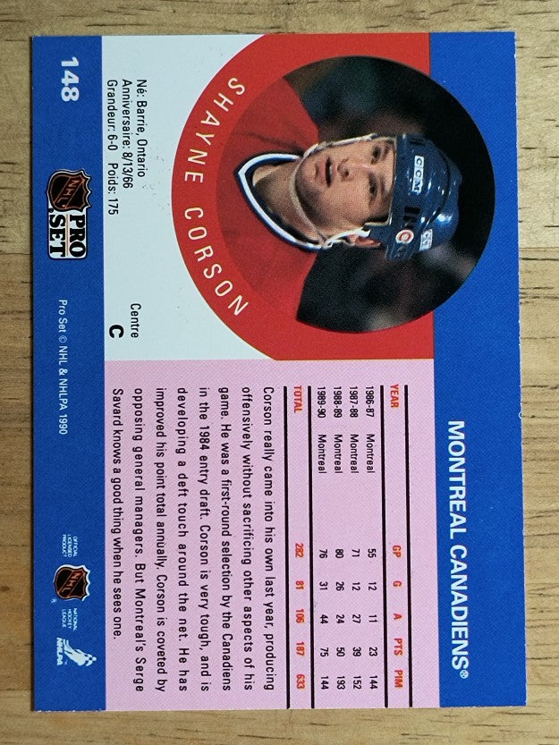 1990-91 Pro Set #148 Shayne Corson