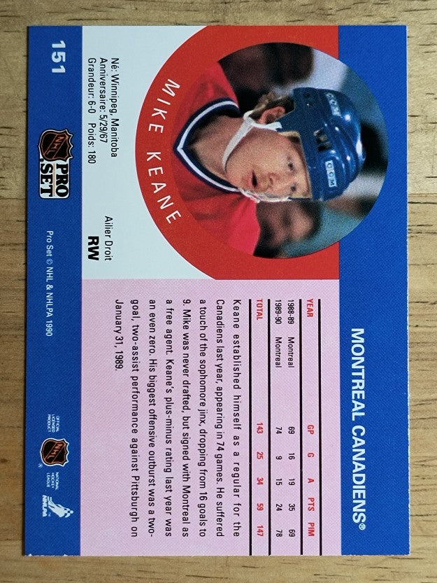 1990-91 Pro Set #151 Mike Keane RC