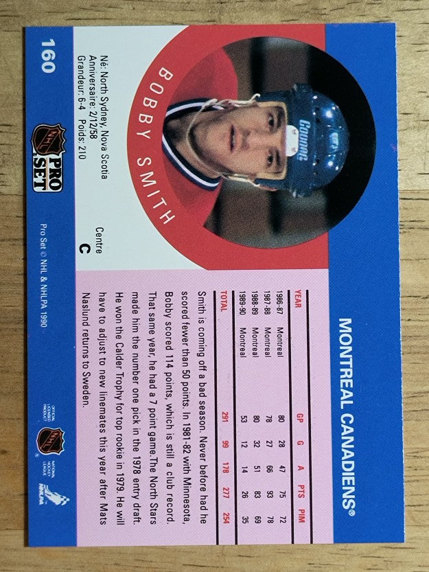 1990-91 Pro Set #160 Bobby Smith
