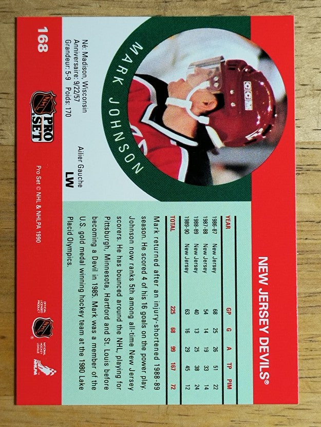1990-91 Pro Set #168 Mark Johnson