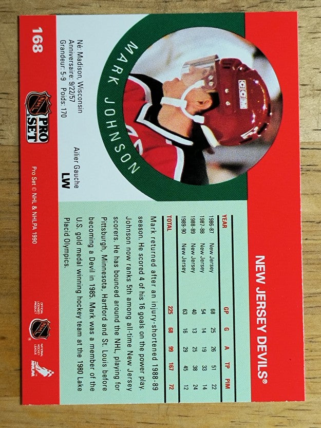1990-91 Pro Set #168 Mark Johnson