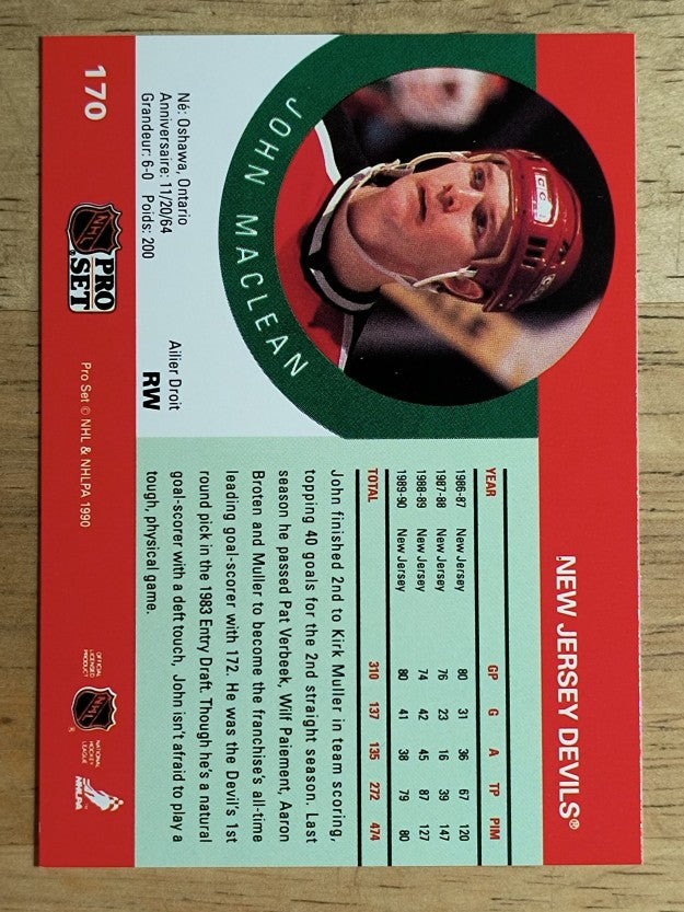 1990-91 Pro Set #170 John MacLean