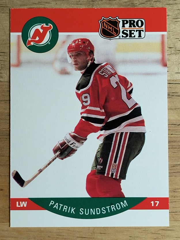 1990-91 Pro Set #176A Patrik Sundstrom ERR/Front photo Peter Stastny