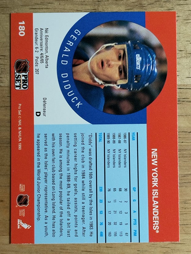 1990-91 Pro Set #180 Gerald Diduck
