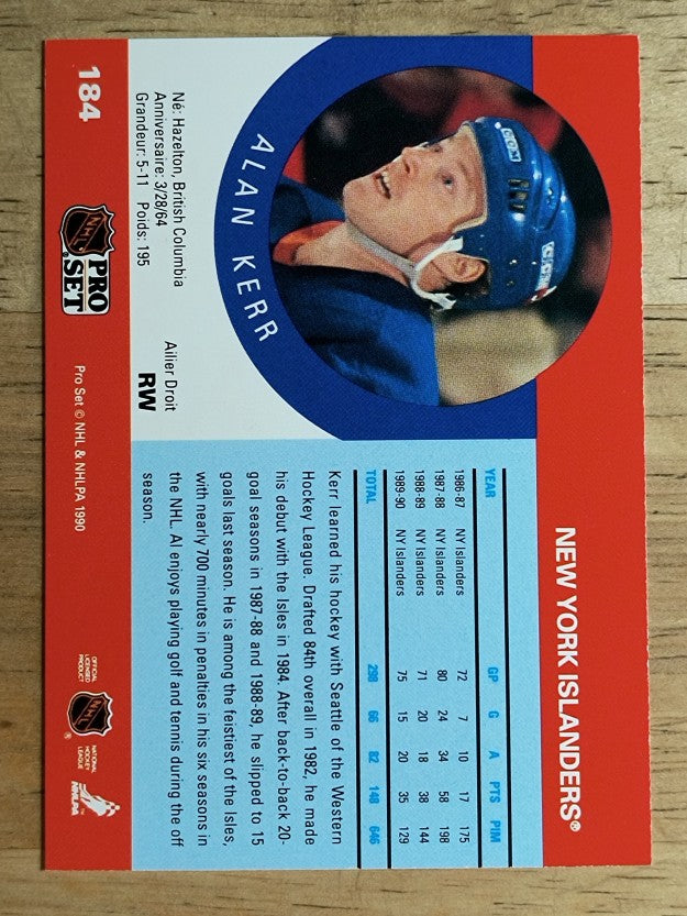 1990-91 Pro Set #184 Alan Kerr
