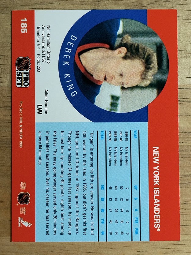 1990-91 Pro Set #185 Derek King