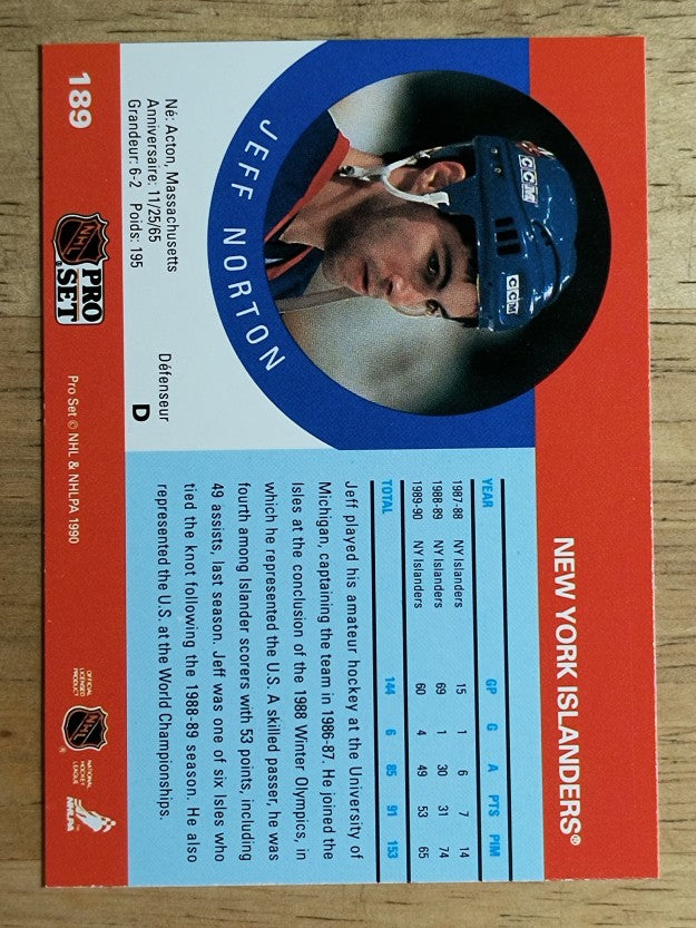 1990-91 Pro Set #189 Jeff Norton