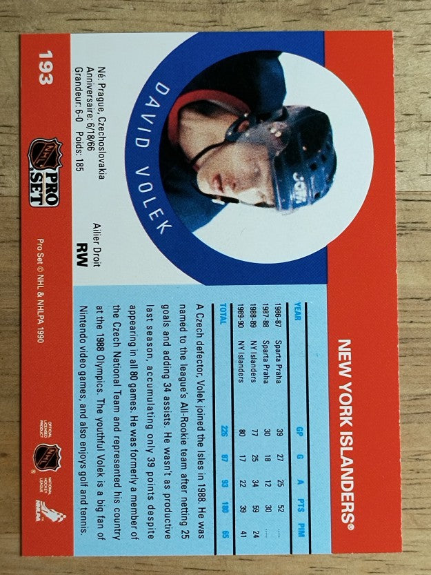 1990-91 Pro Set #193 David Volek