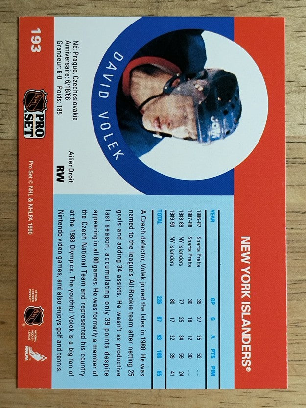 1990-91 Pro Set #193 David Volek