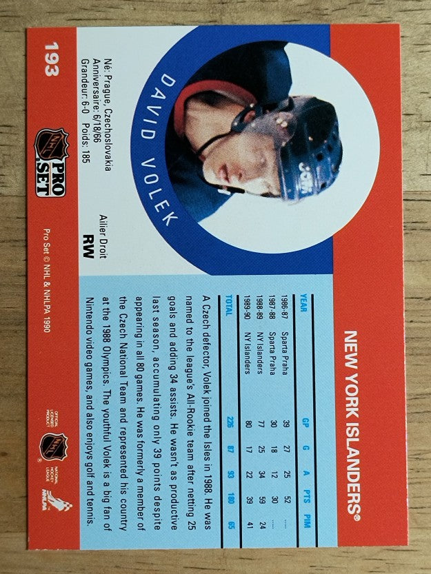 1990-91 Pro Set #193 David Volek