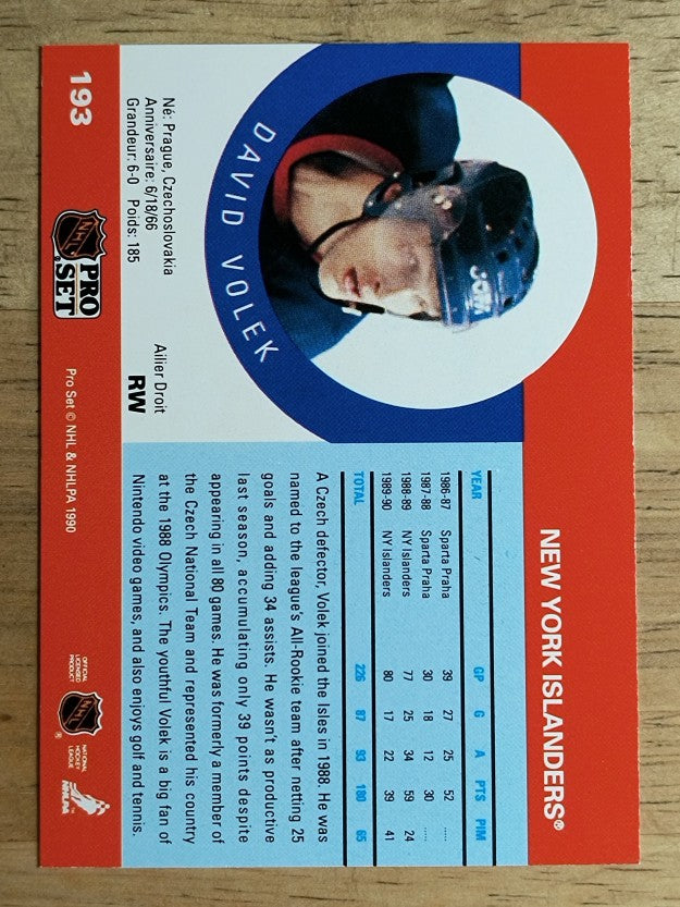 1990-91 Pro Set #193 David Volek