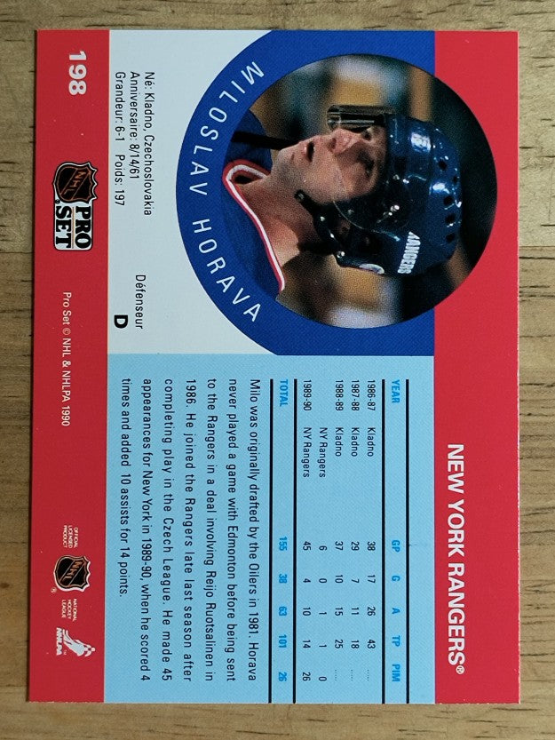 1990-91 Pro Set #198A Miloslav Horava ERR RC/Misspelled Miroslav