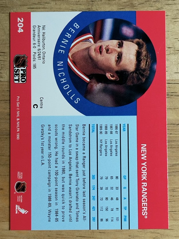 1990-91 Pro Set #204 Bernie Nicholls