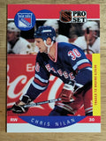 1990-91 Pro Set #205B Chris Nilan COR/Traded logo