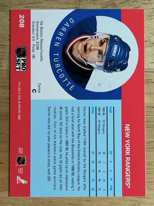1990-91 Pro Set #208 Darren Turcotte RC