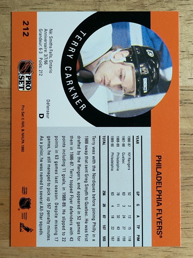 1990-91 Pro Set #212 Terry Carkner