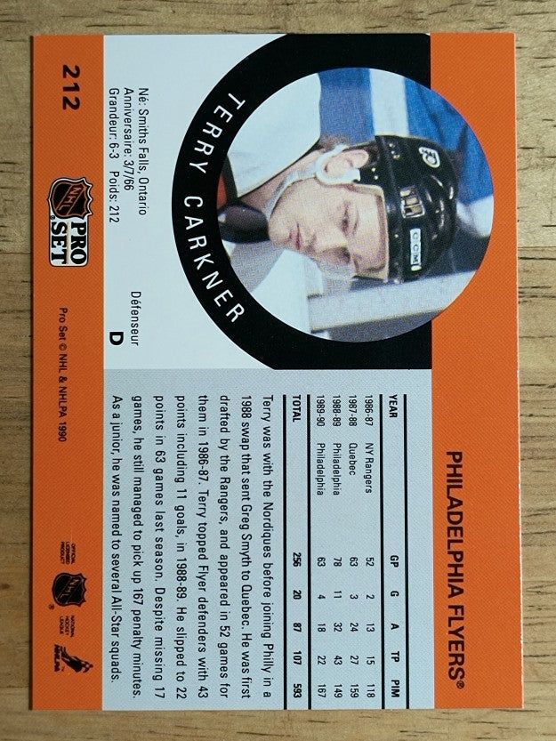 1990-91 Pro Set #212 Terry Carkner
