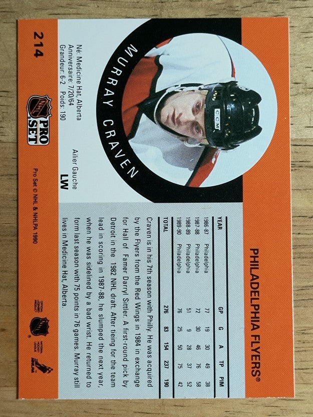 1990-91 Pro Set #214 Murray Craven