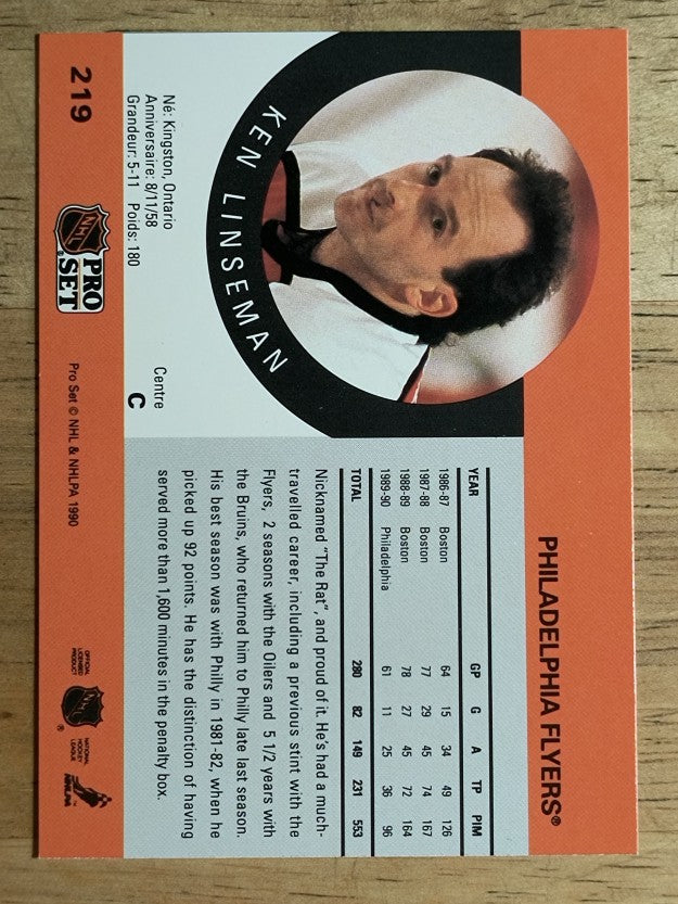 1990-91 Pro Set #219 Ken Linseman