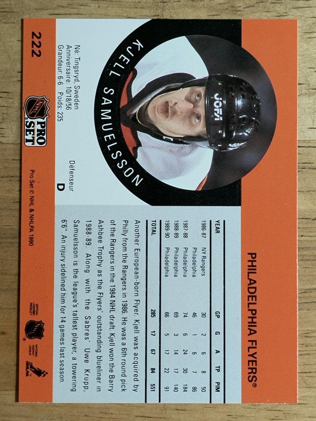 1990-91 Pro Set #222 Kjell Samuelsson