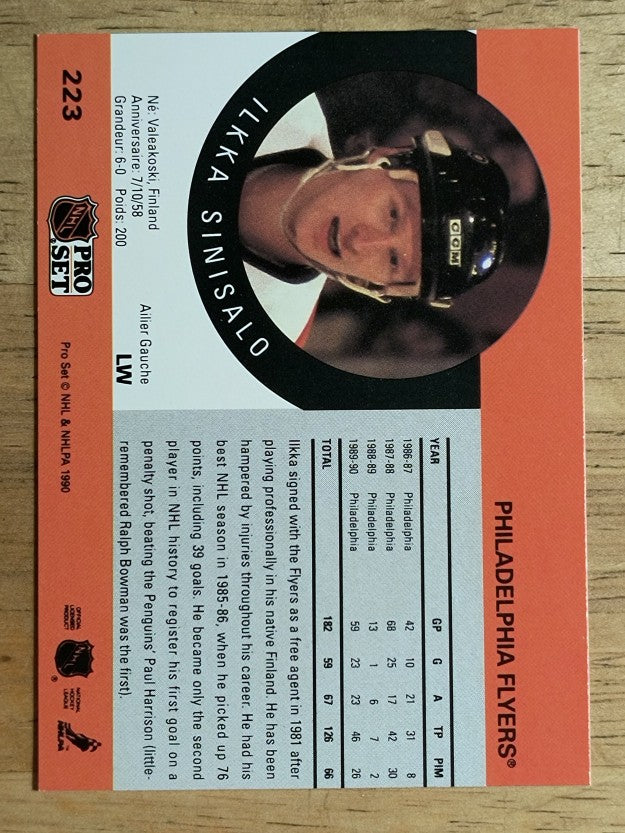 1990-91 Pro Set #223 Ilkka Sinisalo