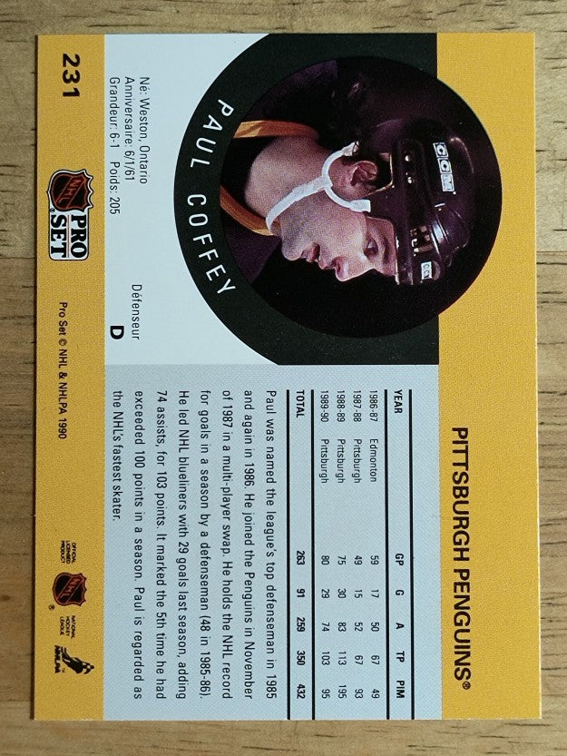 1990-91 Pro Set #231 Paul Coffey