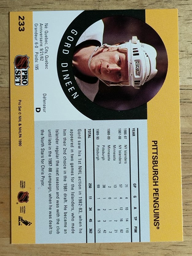 1990-91 Pro Set #233 Gord Dineen
