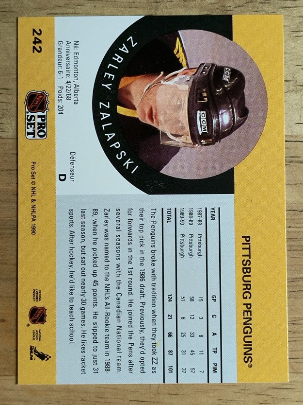 1990-91 Pro Set #242 Zarley Zalapski