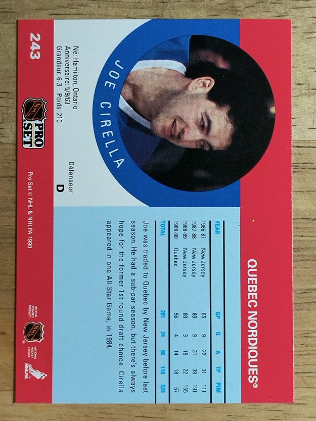 1990-91 Pro Set #243 Joe Cirella