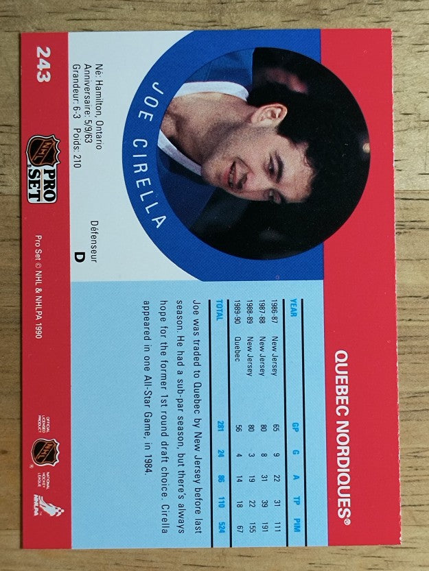 1990-91 Pro Set #243 Joe Cirella