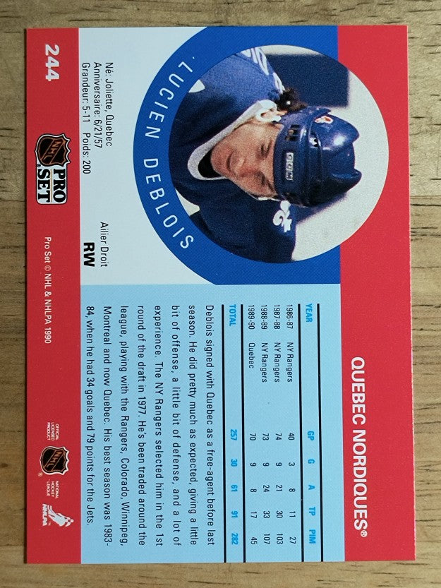 1990-91 Pro Set #244 Lucien DeBlois