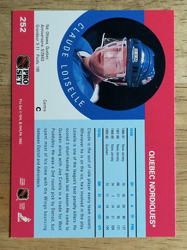 1990-91 Pro Set #252 Claude Loiselle RC
