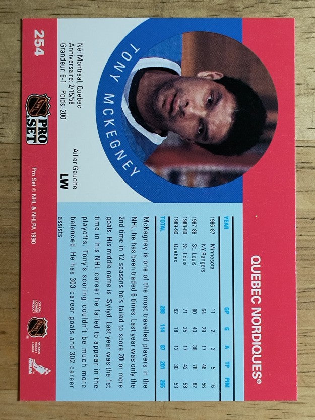 1990-91 Pro Set #254 Tony McKegney