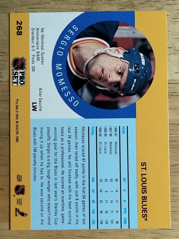 1990-91 Pro Set #268 Sergio Momesso RC