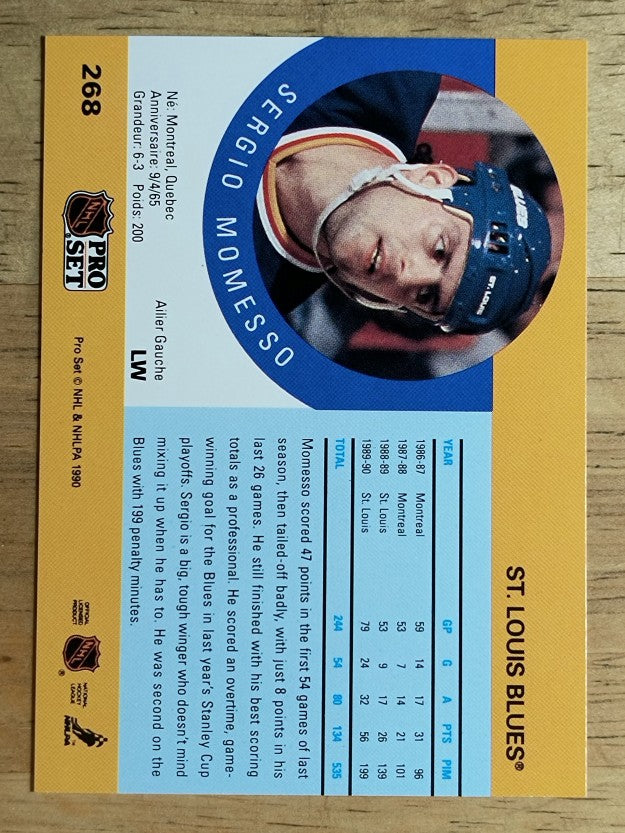 1990-91 Pro Set #268 Sergio Momesso RC