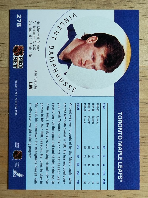 1990-91 Pro Set #278 Vincent Damphousse