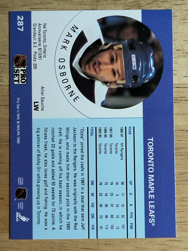 1990-91 Pro Set #287 Mark Osborne