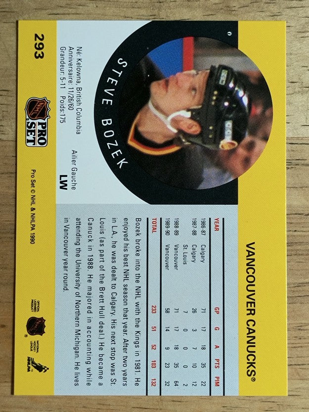 1990-91 Pro Set #293 Steve Bozek