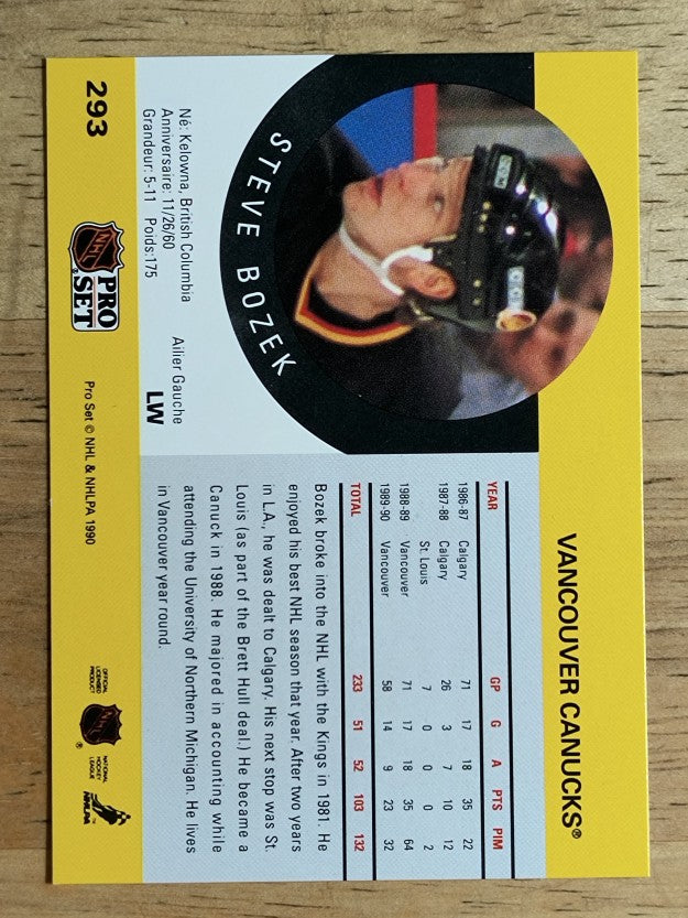 1990-91 Pro Set #293 Steve Bozek