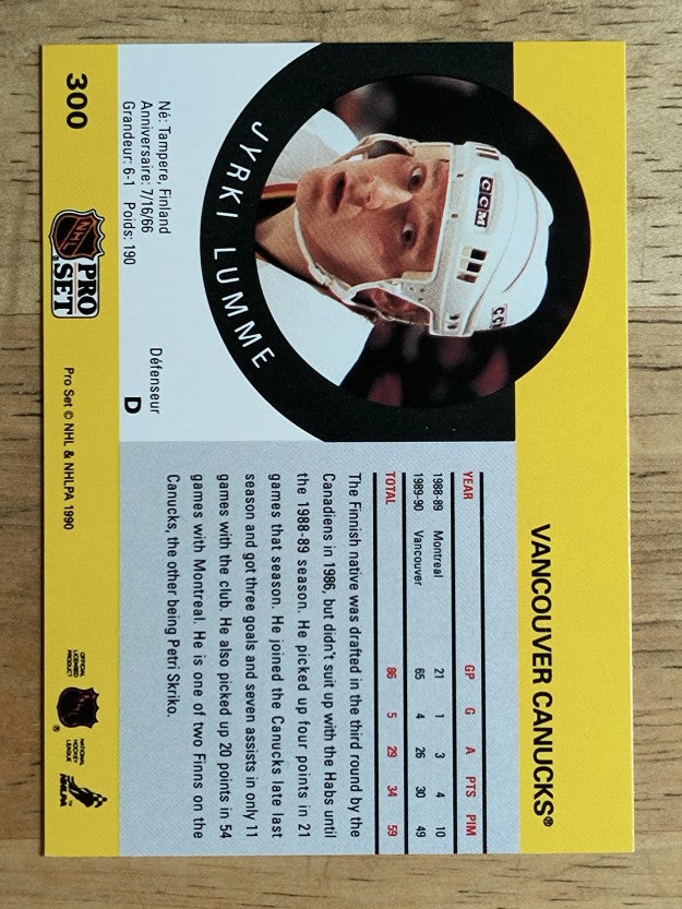 1990-91 Pro Set #300 Jyrki Lumme RC
