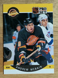 1990-91 Pro Set #301A Andrew McBain ERR/Back photo Jim Sandlak