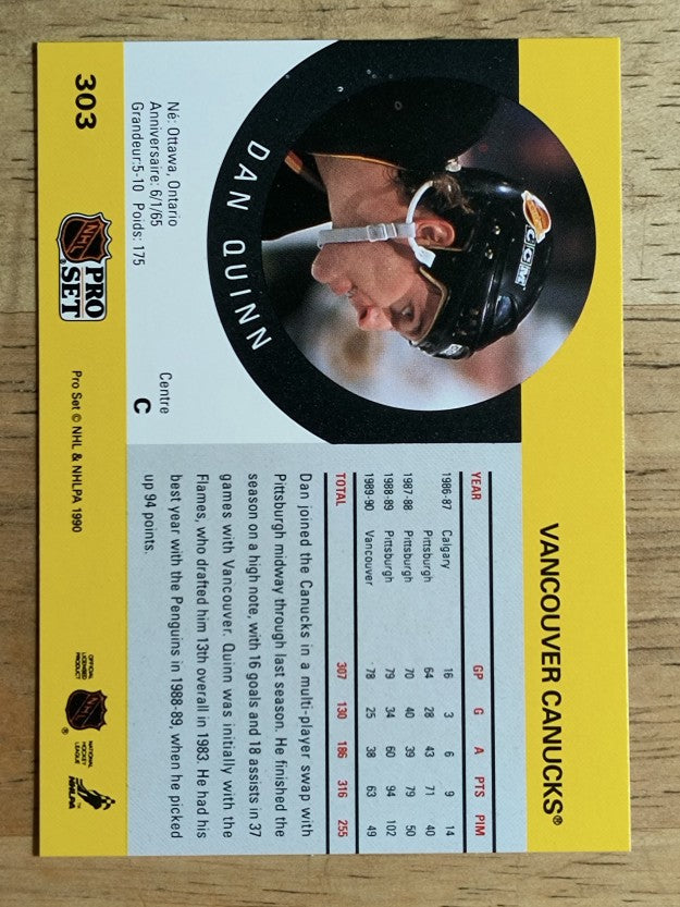 1990-91 Pro Set #303 Dan Quinn