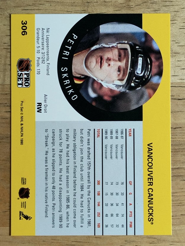 1990-91 Pro Set #306 Petri Skriko