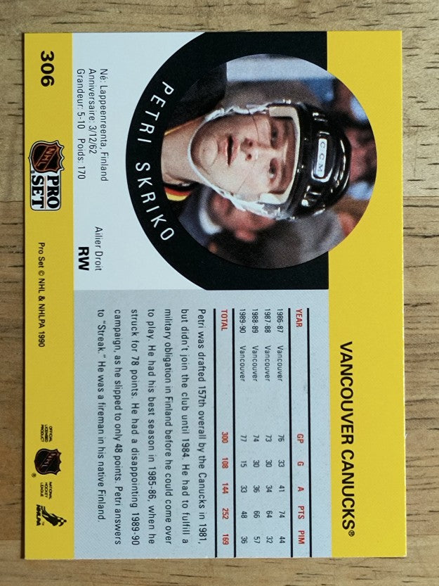1990-91 Pro Set #306 Petri Skriko