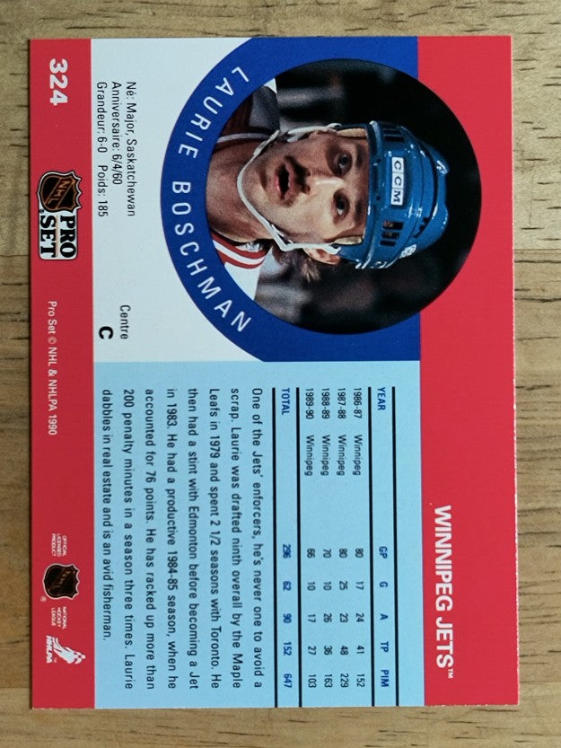 1990-91 Pro Set #324 Laurie Boschman