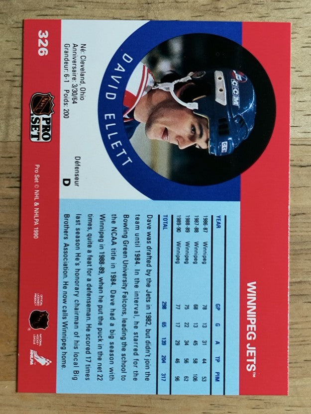 1990-91 Pro Set #326 Dave Ellett