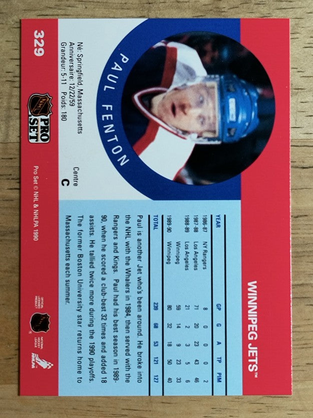 1990-91 Pro Set #329 Paul Fenton