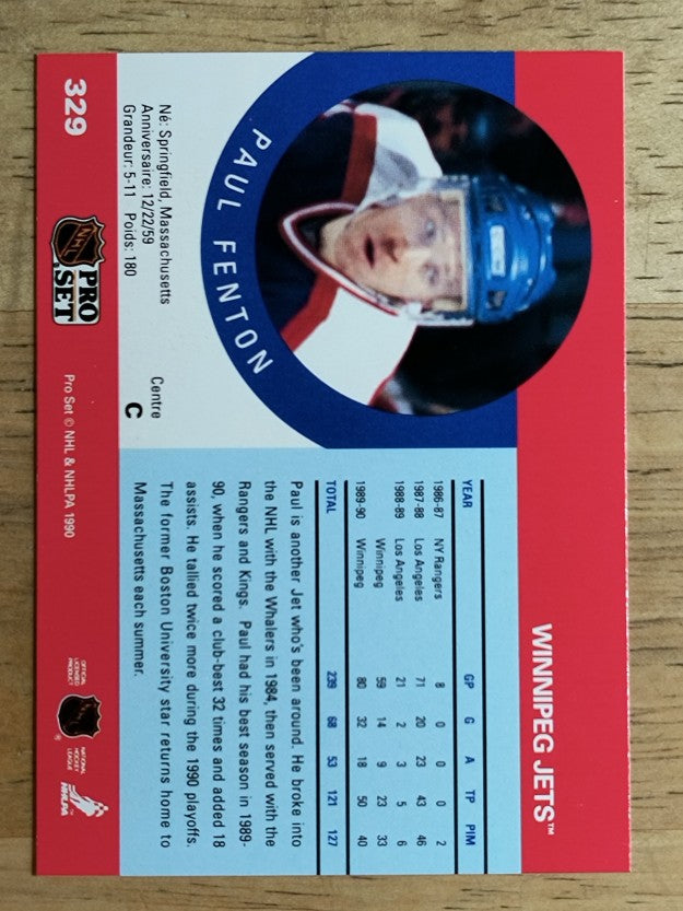1990-91 Pro Set #329 Paul Fenton
